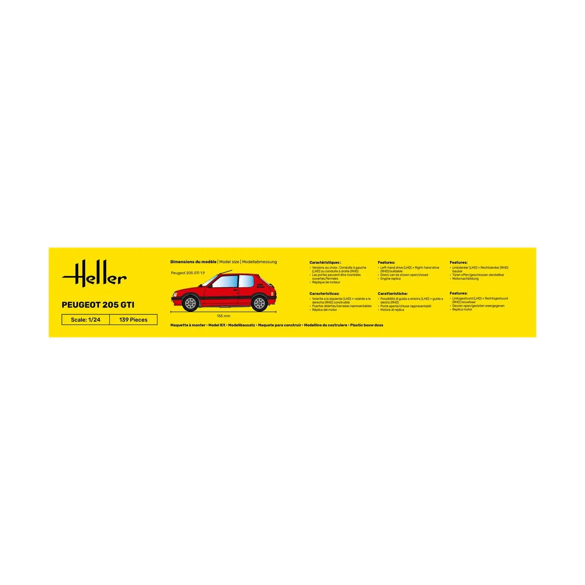 STARTER KIT Peugeot 205 GTI, 1/24 - Heller 58705