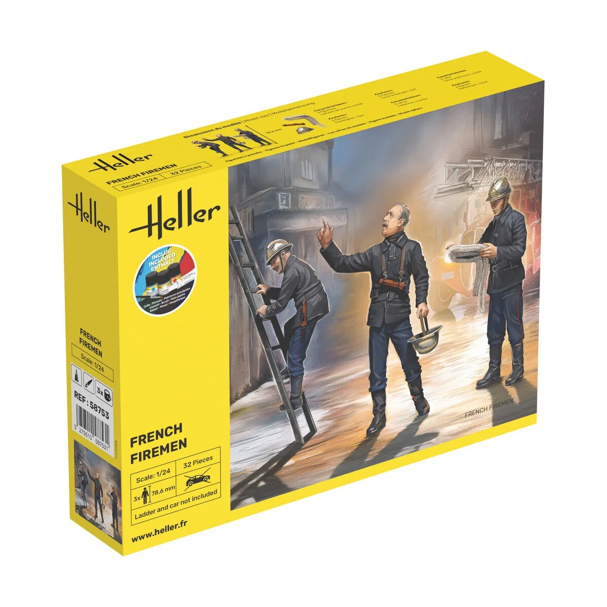 STARTER KIT French Firemen, 1/24 - Heller 58753