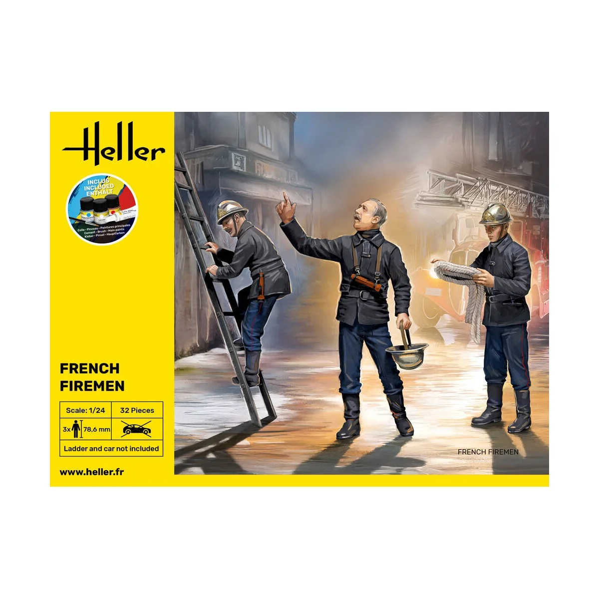 STARTER KIT French Firemen, 1/24 - Heller 58753