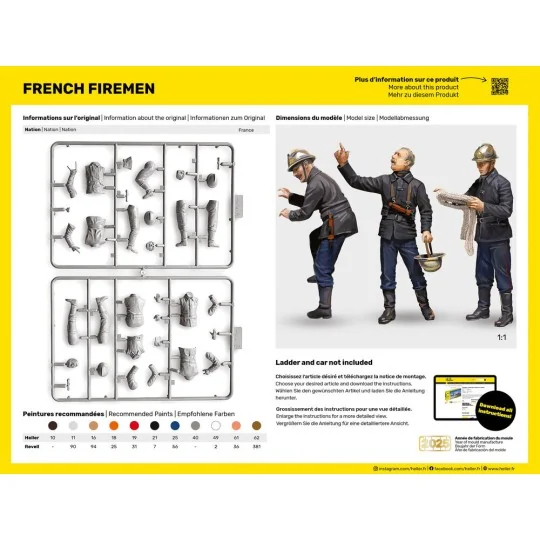 STARTER KIT French Firemen, 1/24 - Heller 58753