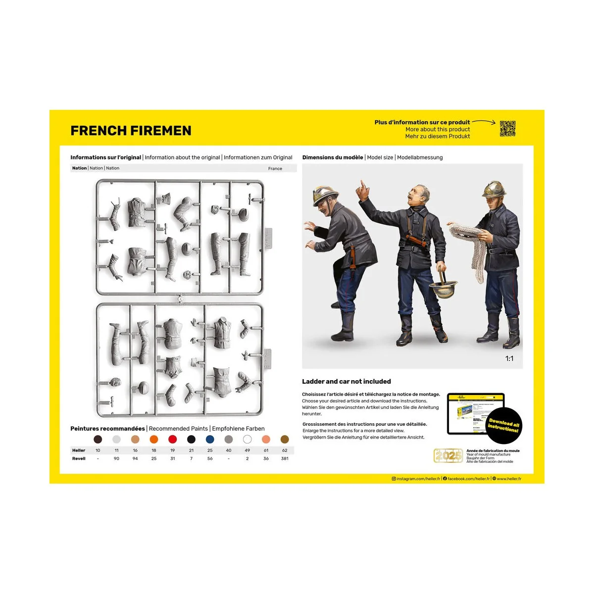 STARTER KIT French Firemen, 1/24 - Heller 58753