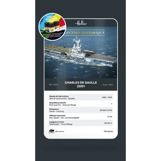 STARTER KIT Charles de Gaulle, 1/400 - Heller 57072