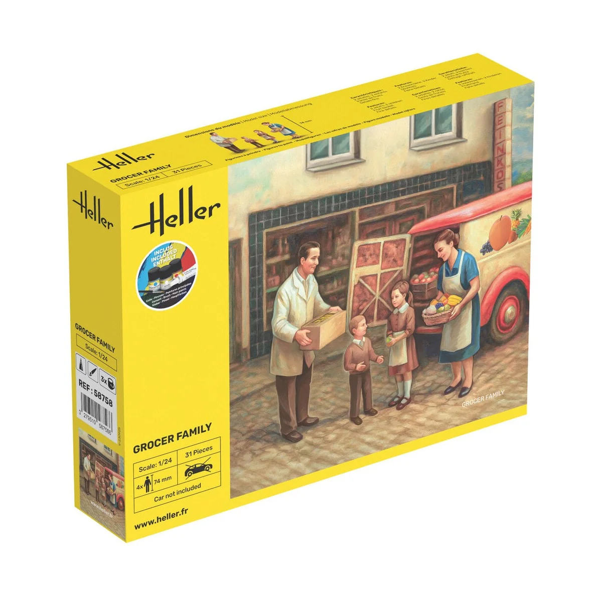 STARTER KIT Grocer Family, 1/24 - Heller 58758