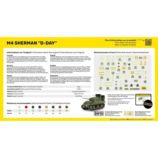 M4 Sherman D-Day, 1/72 - Heller 79892