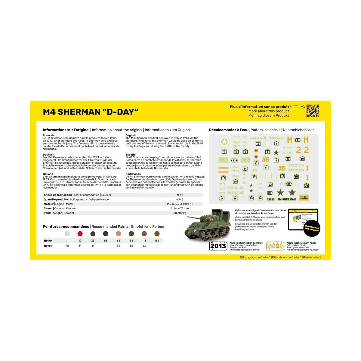 M4 Sherman D-Day, 1/72 - Heller 79892