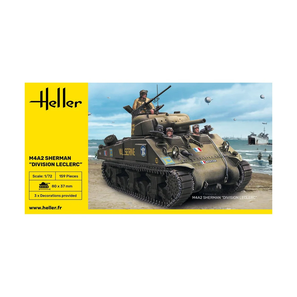 M4A2 Sherman "Division Leclerc", 1/72 - Heller 79894