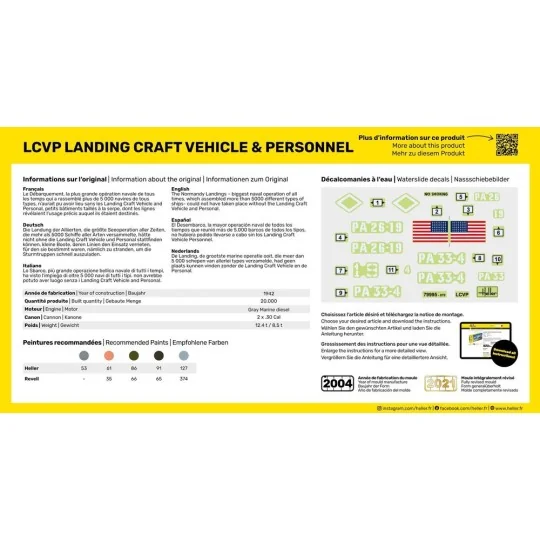 LCVP Landing Craft Vehicle & Personnel, 1/72 - Heller 79995