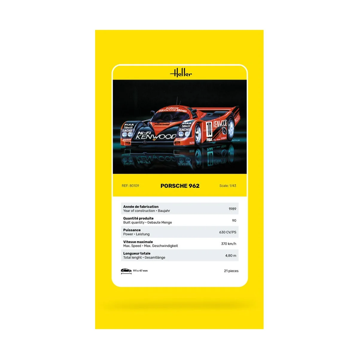 Porsche 962, 1/43 - Heller 80109