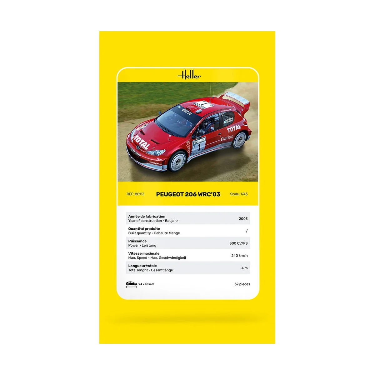 Peugeot 206 WRC'03, 1/43 - Heller 80113