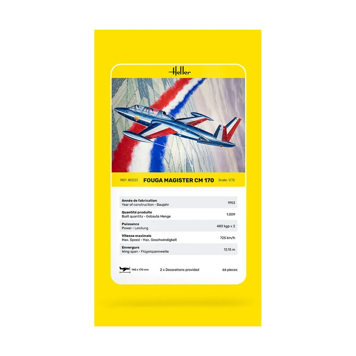 Fouga Magister CM 170, 1/72 - Heller 80220