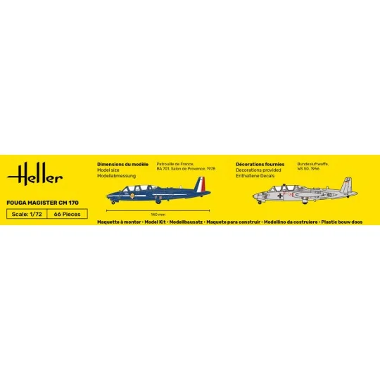 Fouga Magister CM 170, 1/72 - Heller 80220