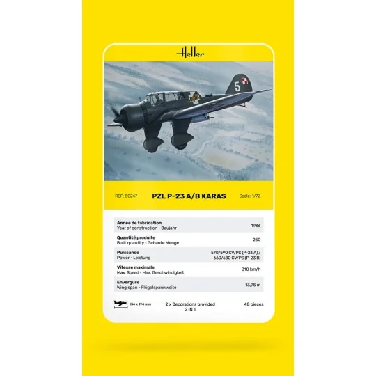 PZL 23 Karas, 1/72 - Heller 80247