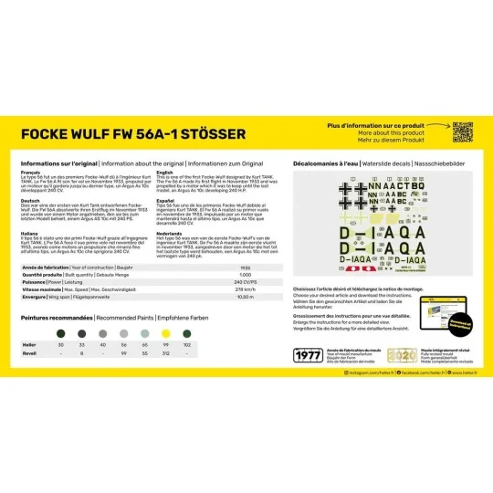 Focke Wulf FW 56A-1 Stösser, 1/72 - Heller 80238