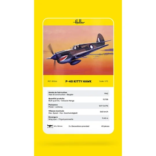 P-40 Kitty Hawk, 1/72 - Heller 80266
