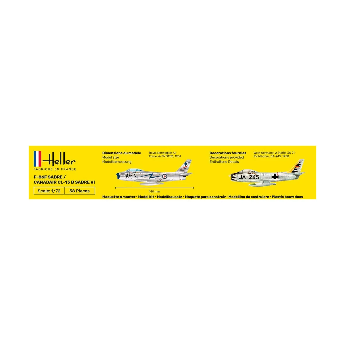 F-86F Sabre / Canadair CL-13 B Sabre VI, 1/72 - Heller 80277