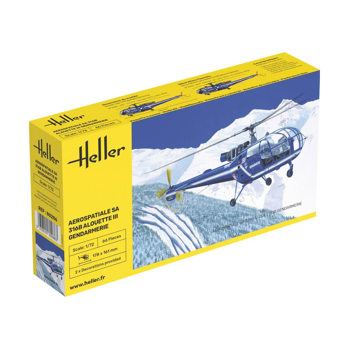 SA 316 Alouette III Gendarmerie, 1/72 - Heller 80286