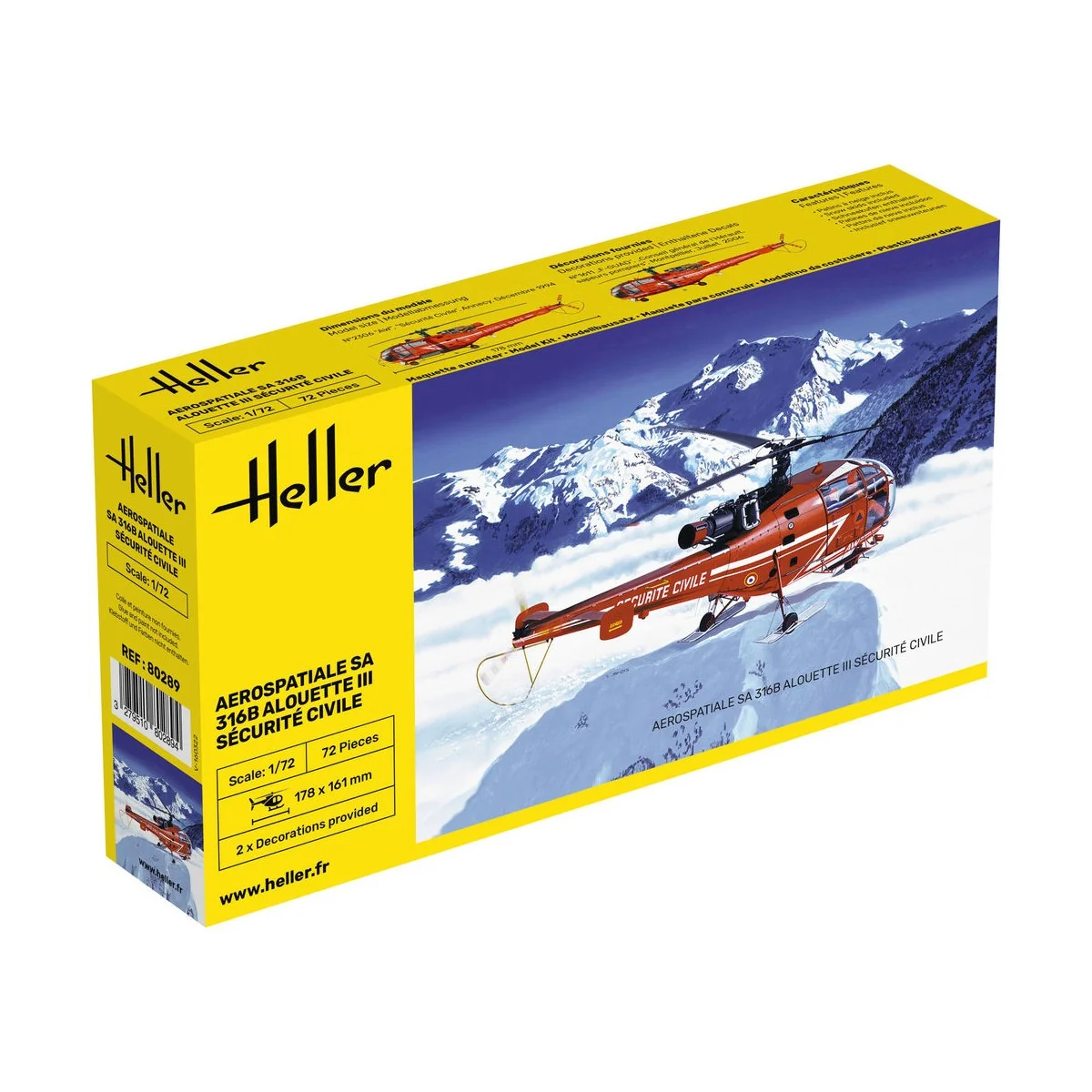 Alouette III Sécurité Civile, 1/72 - Heller 80289