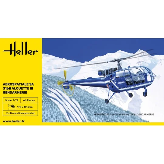 SA 316 Alouette III Gendarmerie, 1/72 - Heller 80286