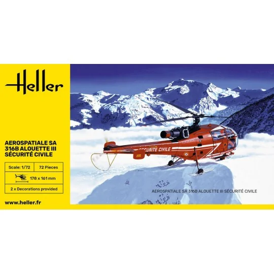 Alouette III Sécurité Civile, 1/72 - Heller 80289