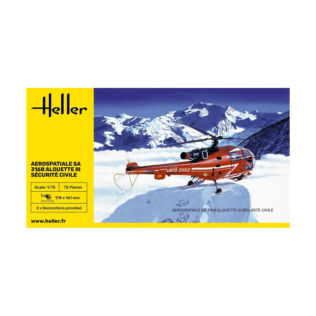 Alouette III Sécurité Civile, 1/72 - Heller 80289