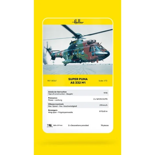 Super Puma AS 332 M1, 1/72 - Heller 80367