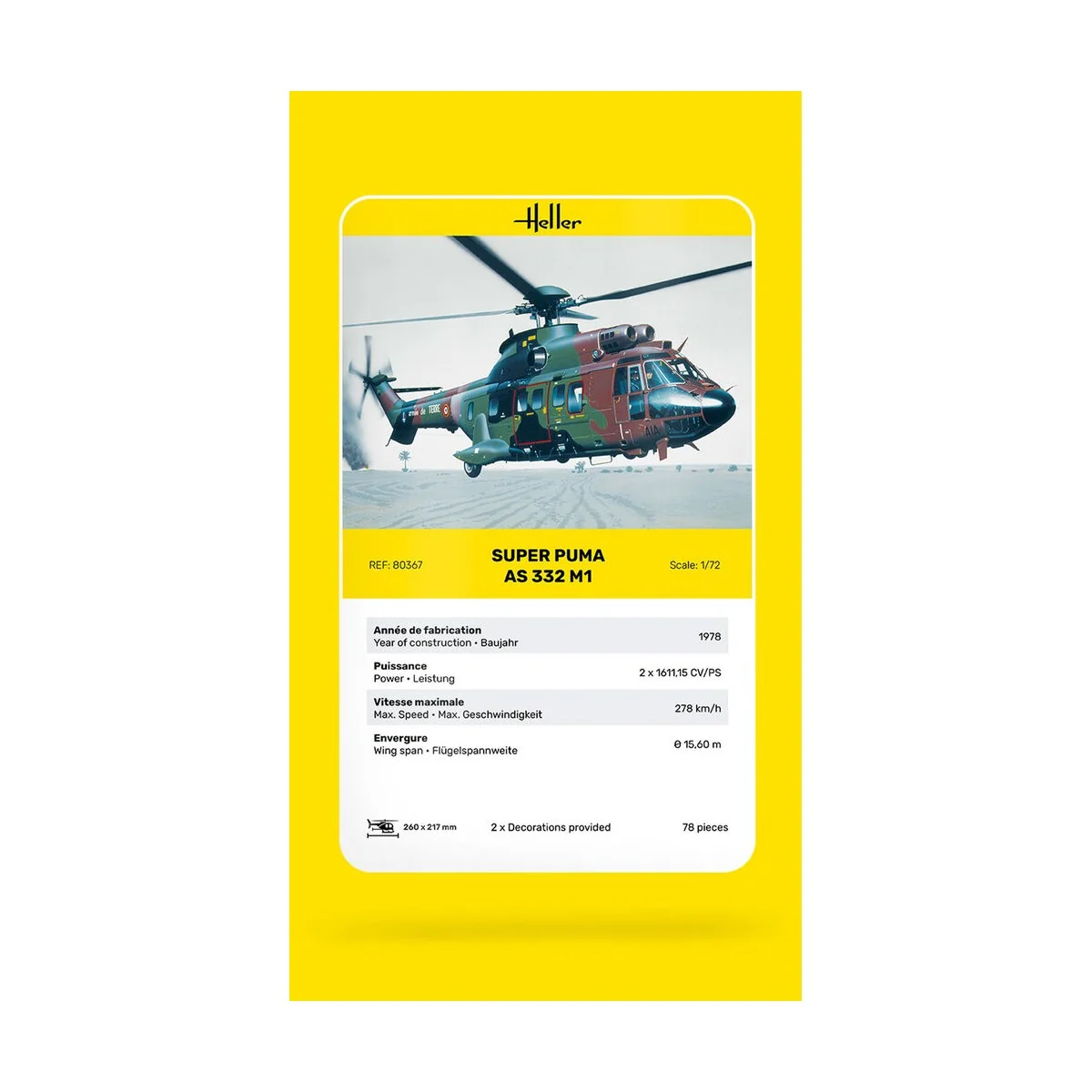 Super Puma AS 332 M1, 1/72 - Heller 80367