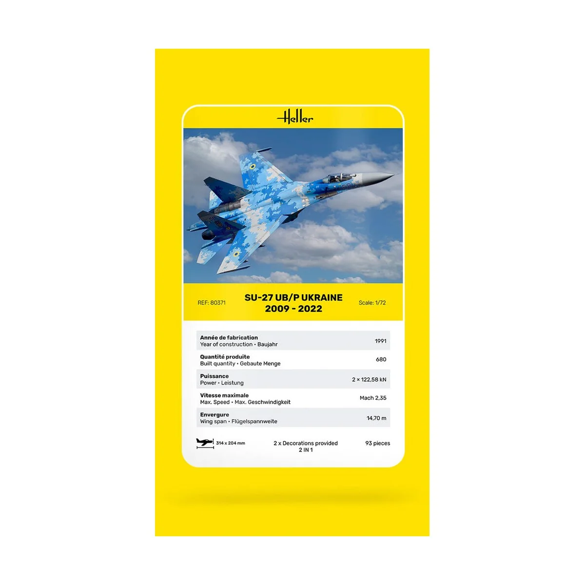 SU-27 UB/P Ukraine, 1/72 - Heller 80371