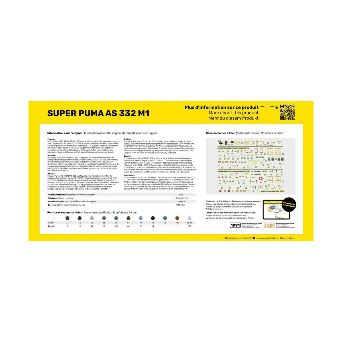 Super Puma AS 332 M1, 1/72 - Heller 80367