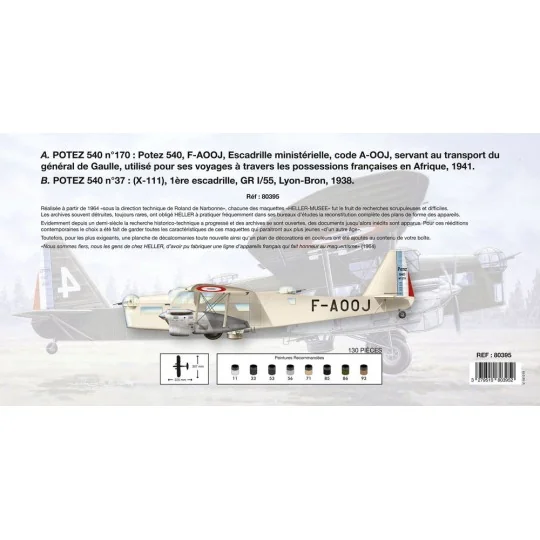 Potez 540 - Heller Museum, 1/72 - Heller 80395