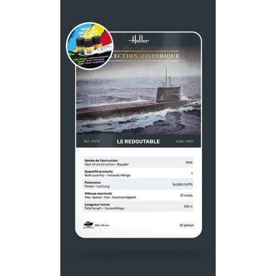 STARTER KIT U-Boot S/M Redoutable, 1/400 - Heller 57075 STARTER KIT U-Boot S/M Redoutable, 1/400 - Heller 57075