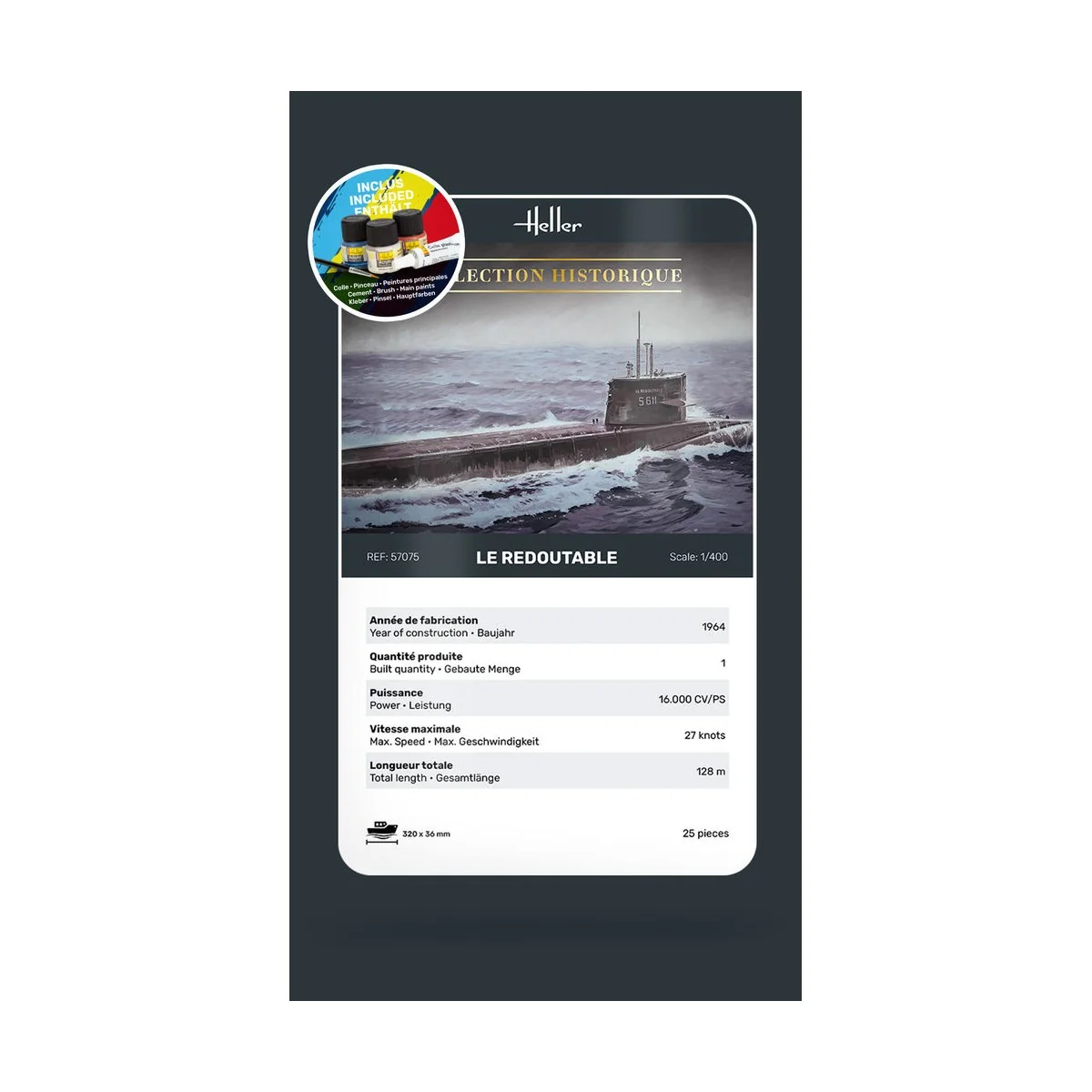 STARTER KIT U-Boot S/M Redoutable - Heller 57075
