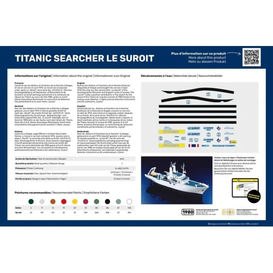 Titanic Searcher "Le Suroit", 1/200 - Heller 80615