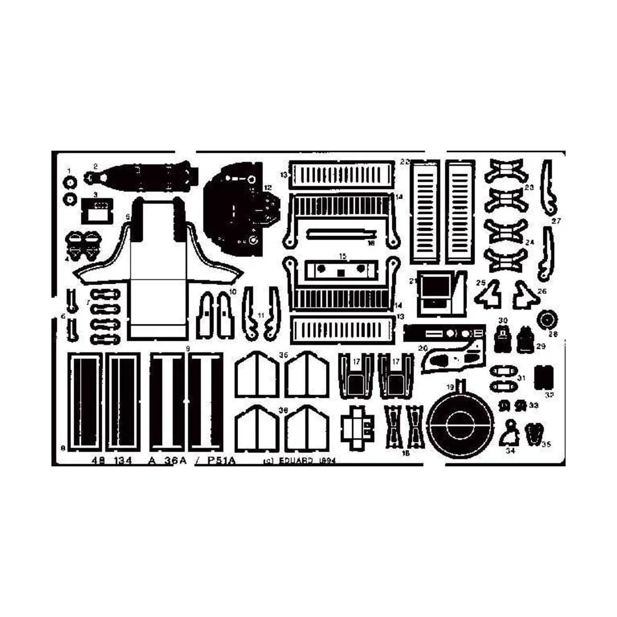 A-36 / P 51 für Accurate Miniatures Bausatz, 1/48 - Eduard Accessor...
