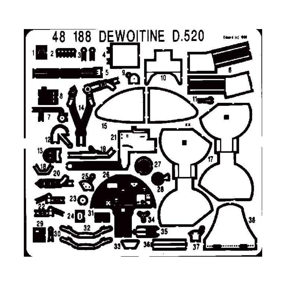 Dewoitine D-520, 1/48 - Eduard Accessories 48188