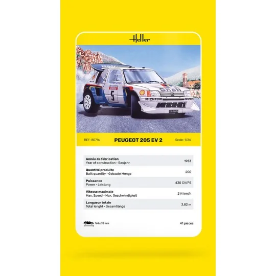 Peugeot 205 EV 2, 1/24 - Heller 80716