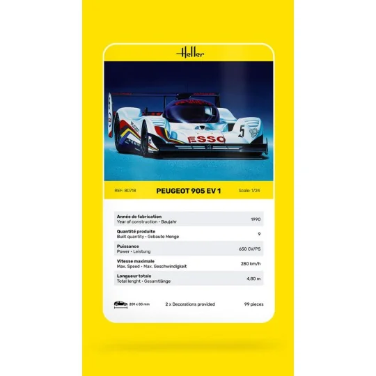 Peugeot 905 EV 1, 1/24 - Heller 80718