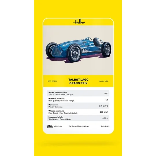 Talbot Lago Grand Prix, 1/24 - Heller 80721