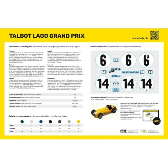 Talbot Lago Grand Prix, 1/24 - Heller 80721