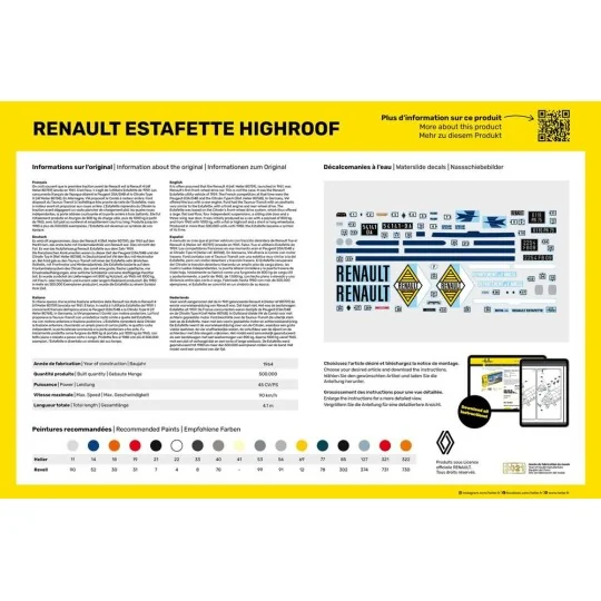 Renault Estafette Highroof, 1/24 - Heller 80740