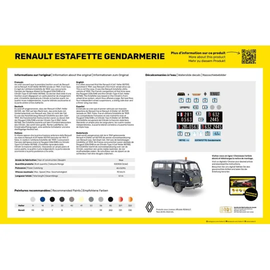 Renault Estafette Gendarmerie, 1/24 - Heller 80742