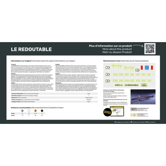 STARTER KIT U-Boot S/M Redoutable, 1/400 - Heller 57075 STARTER KIT U-Boot S/M Redoutable, 1/400 - Heller 57075