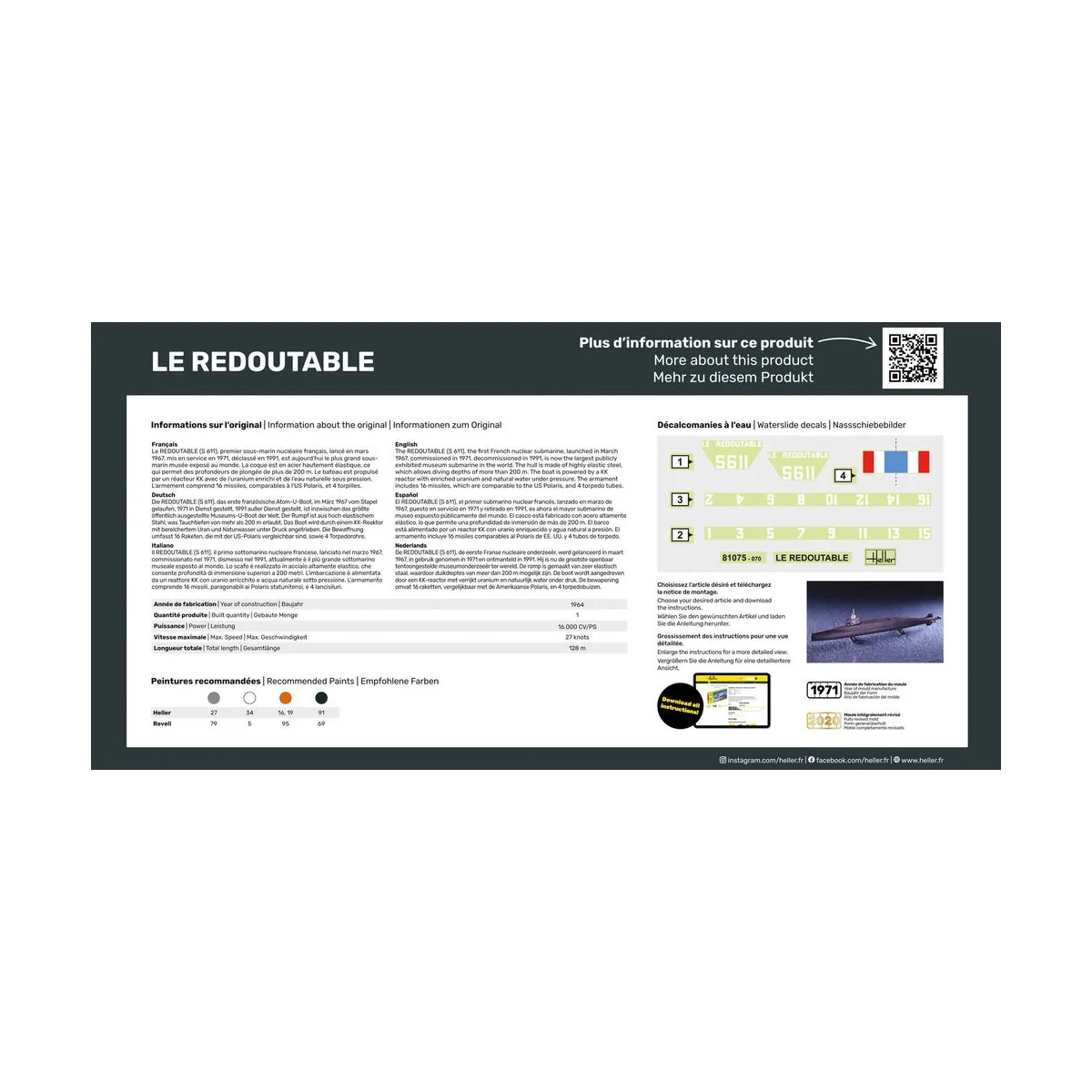 STARTER KIT U-Boot S/M Redoutable, 1/400 - Heller 57075 STARTER KIT U-Boot S/M Redoutable, 1/400 - Heller 57075