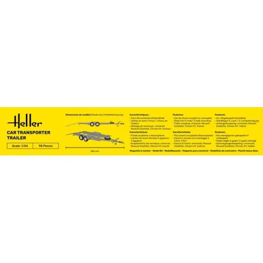 Car Transporter Trailer, 1/24 - Heller 80774