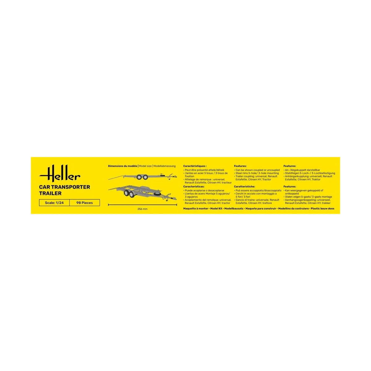 Car Transporter Trailer, 1/24 - Heller 80774