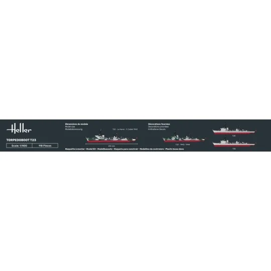 Torpedoboot T23, 1/400 - Heller 81011