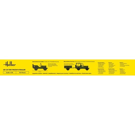 US 1/4 Ton Truck 'n Trailer, 1/35 - Heller 81105