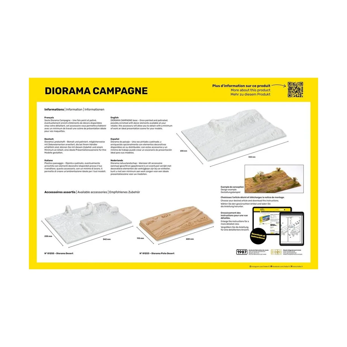 Socle Diorama Campagne, 1/35 - Heller 81254
