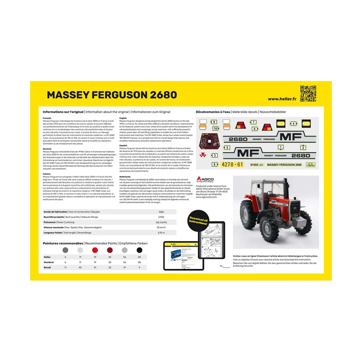 Massey Ferguson 2680, 1/24 - Heller 81402
