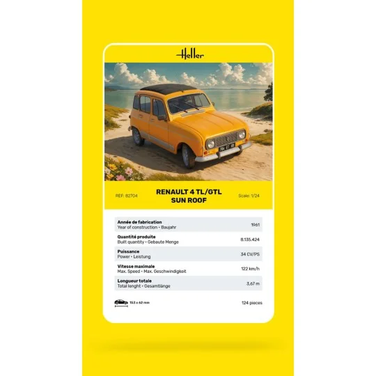 Renault 4 TL/GTL Sun Roof, 1/24 - Heller 82704