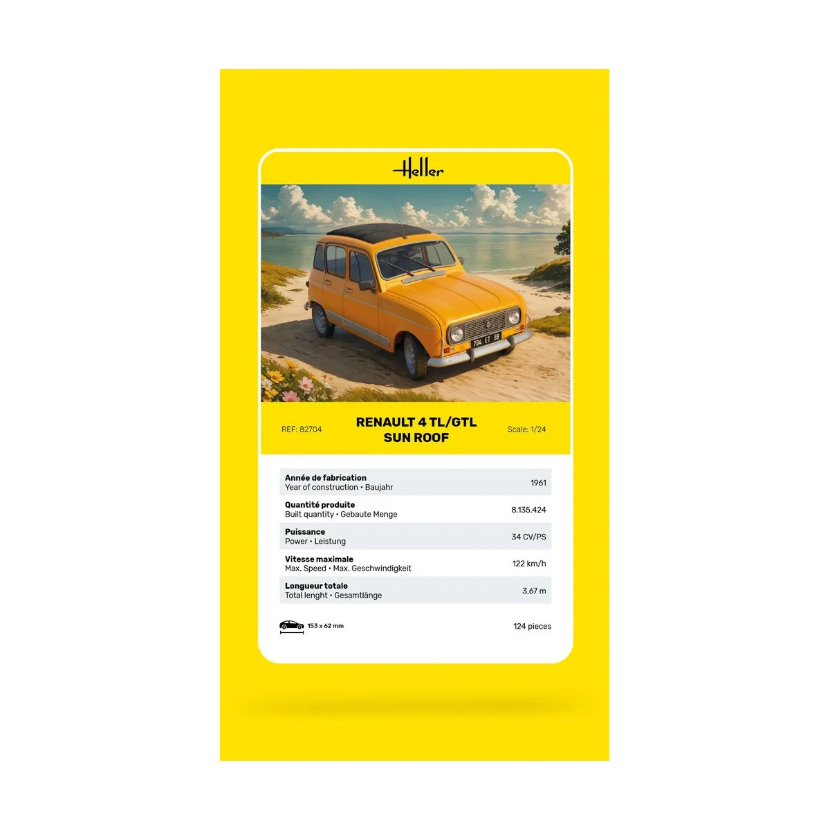 Renault 4 TL/GTL Sun Roof, 1/24 - Heller 82704